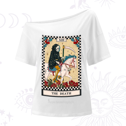 Purplehecate The Death Tarot Skeleton One-Shoulder T-Shirt