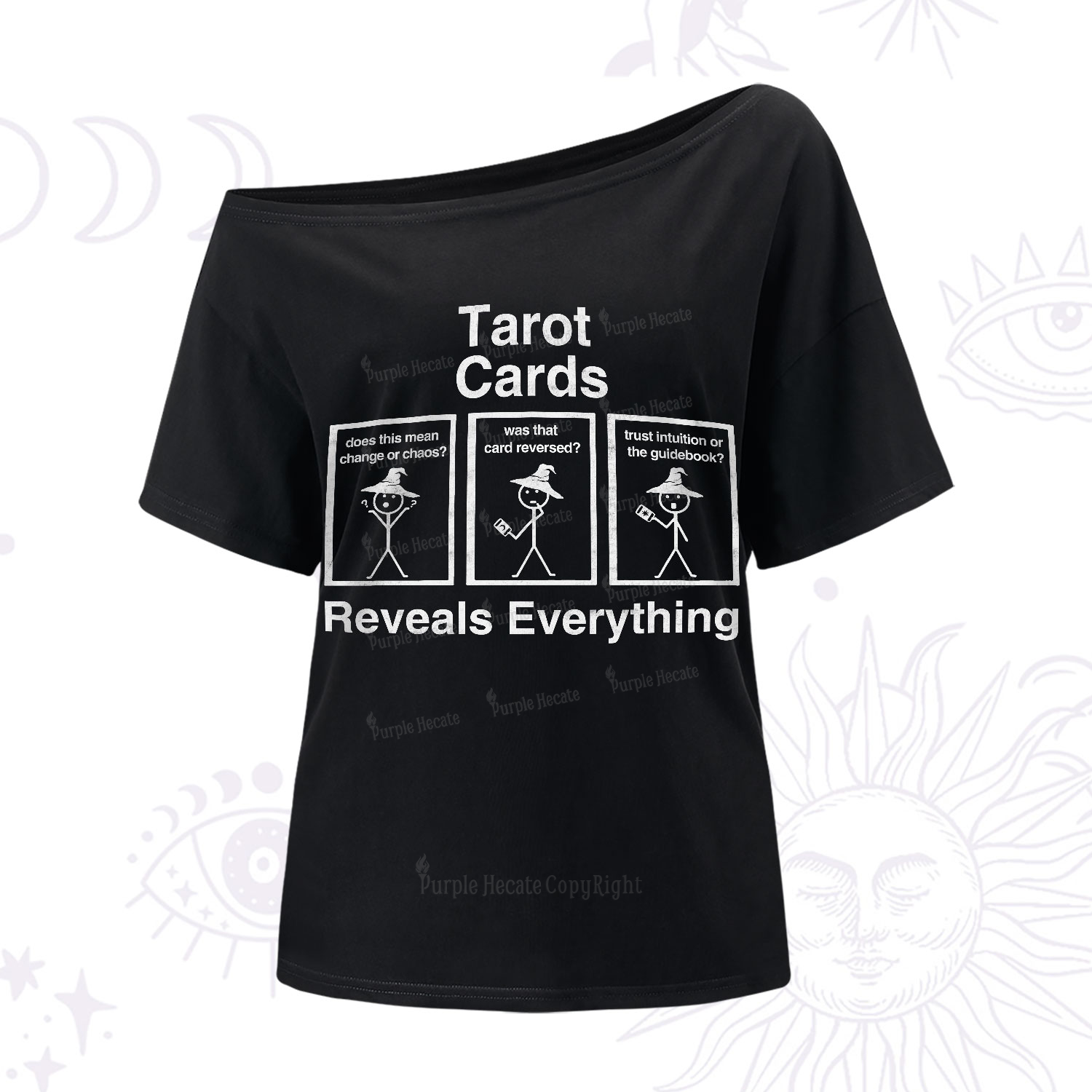 Purplehecate Tarot Card Reveals Everything One-Shoulder T-Shirt