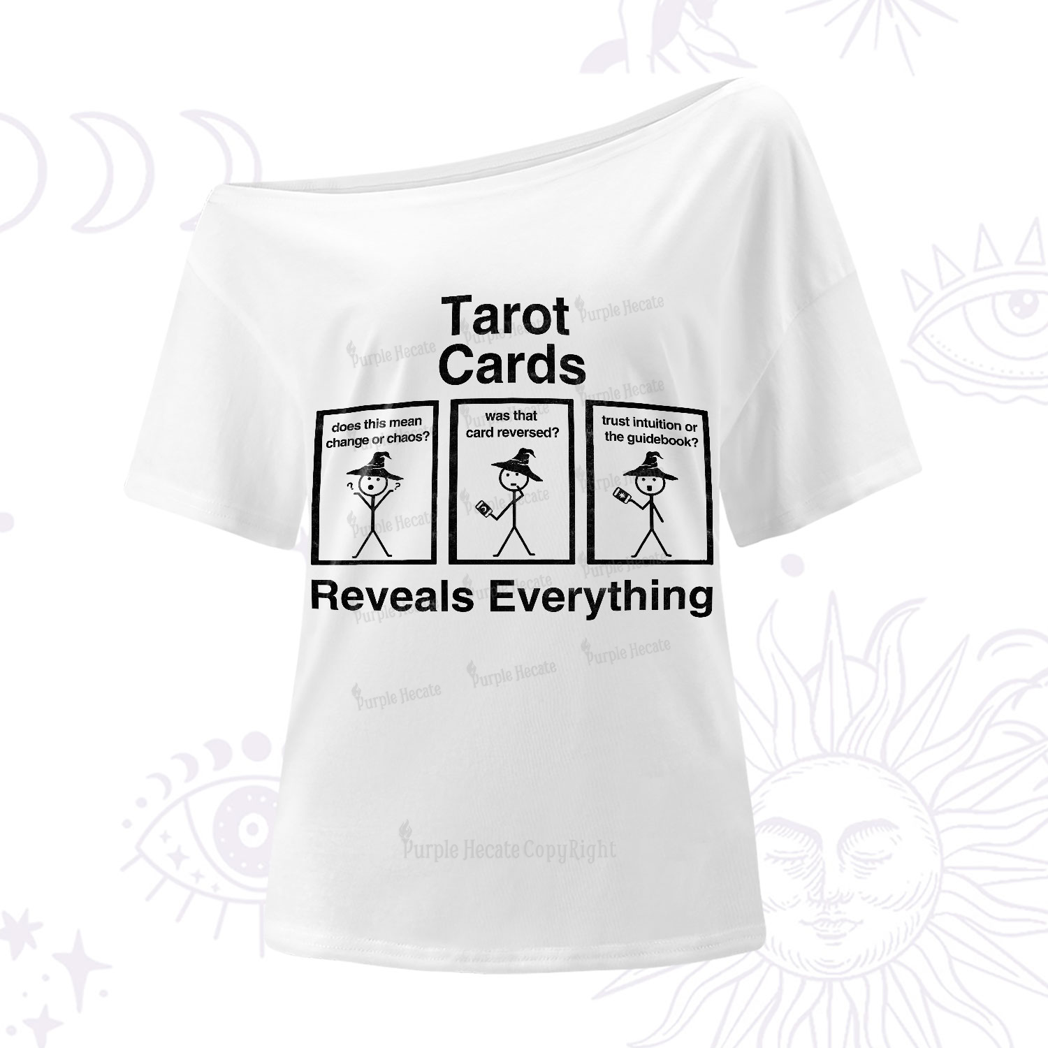 Purplehecate Tarot Card Reveals Everything One-Shoulder T-Shirt
