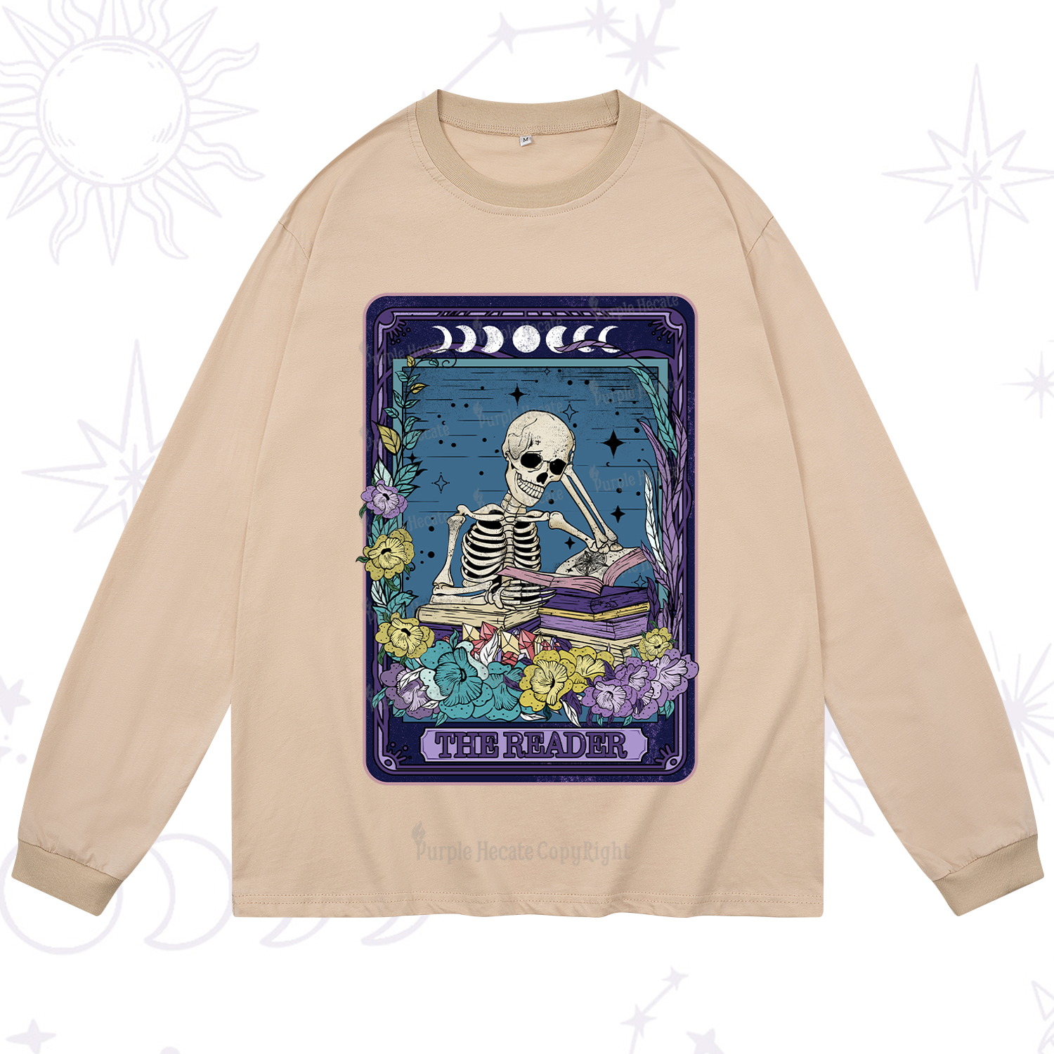 Purplehecate The Reader Tarot Card Long Sleeve T-Shirt