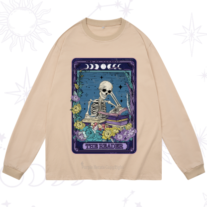Purplehecate The Reader Tarot Card Long Sleeve T-Shirt