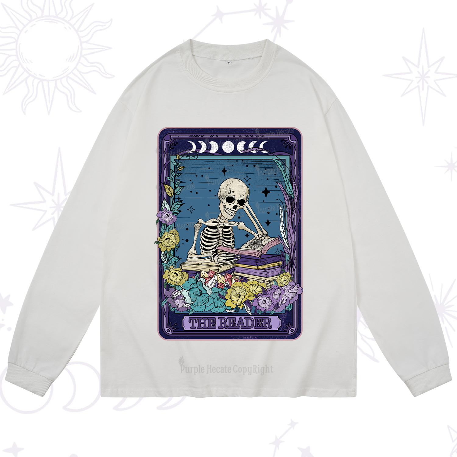 Purplehecate The Reader Tarot Card Long Sleeve T-Shirt