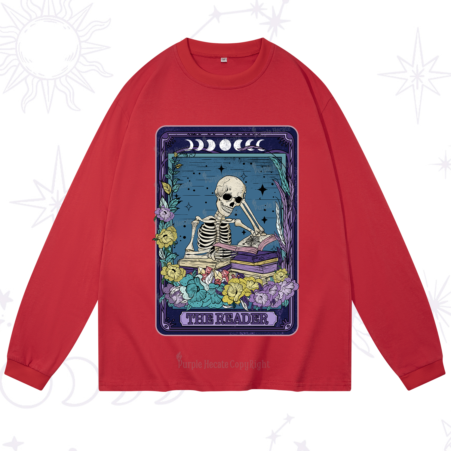 Purplehecate The Reader Tarot Card Long Sleeve T-Shirt