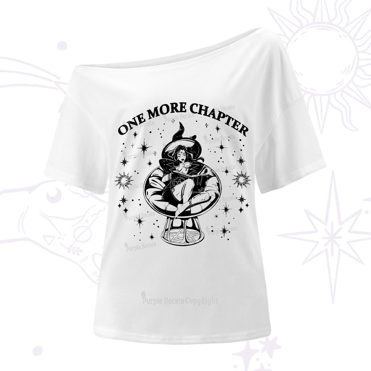 Purplehecate One More Chapter Books One-Shoulder T-Shirt