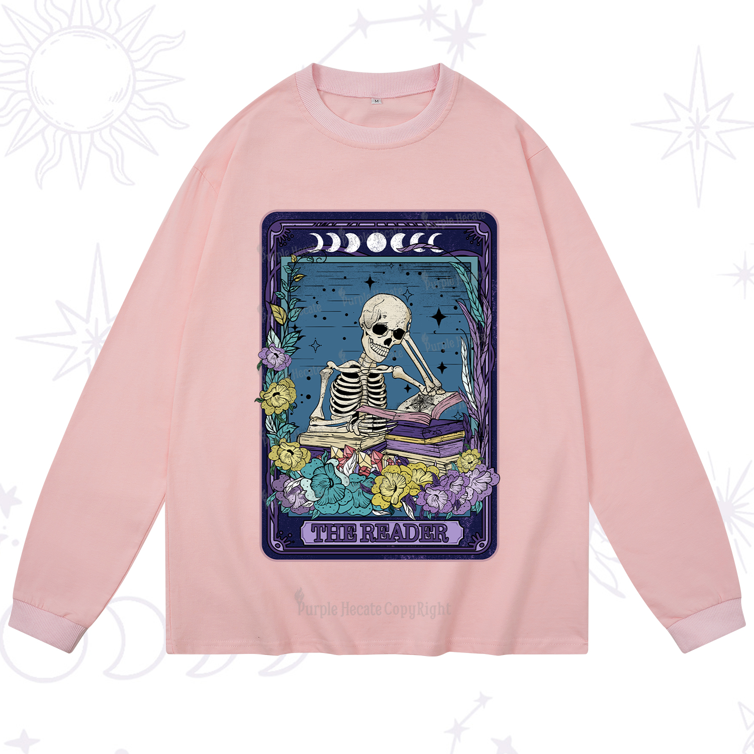 Purplehecate The Reader Tarot Card Long Sleeve T-Shirt