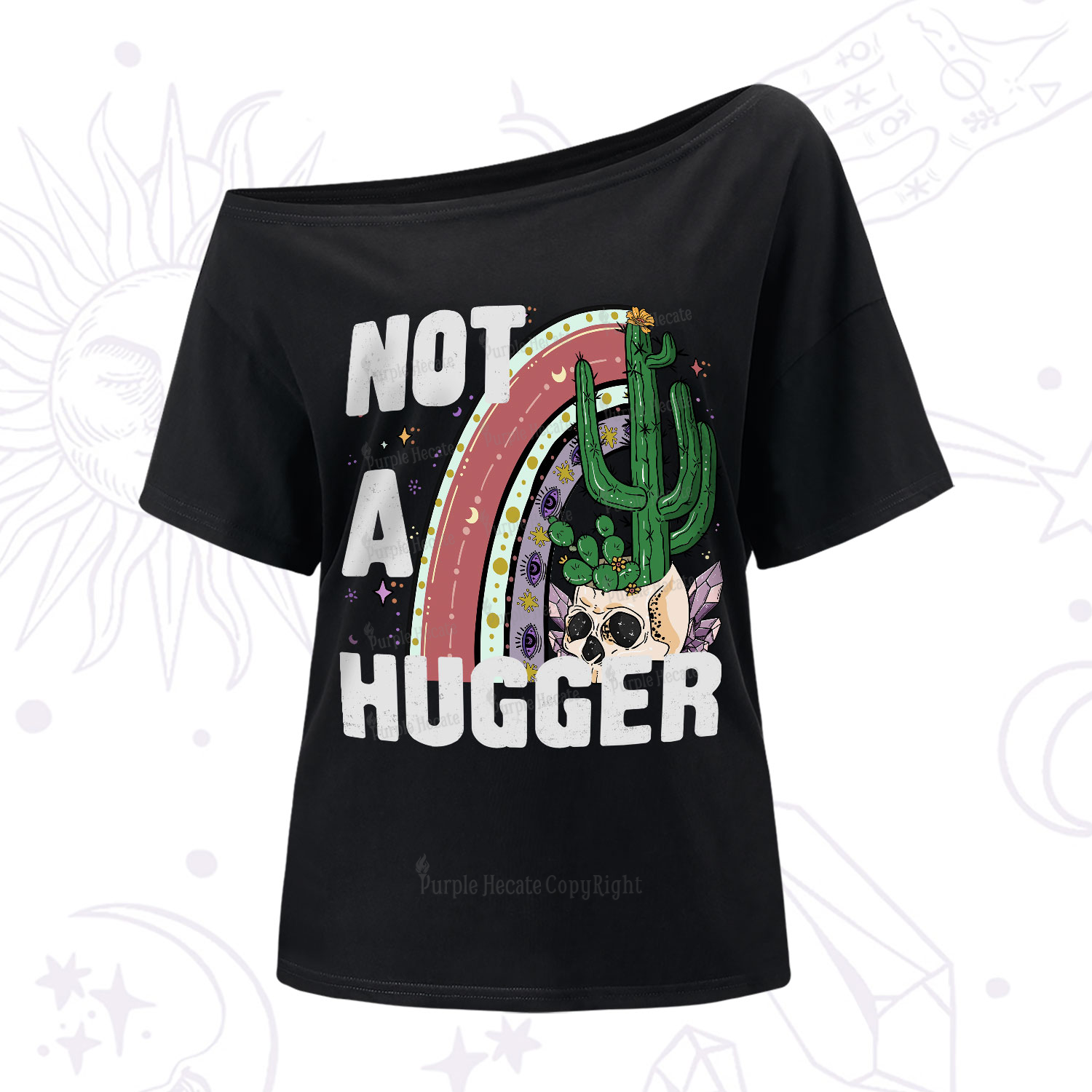 Purplehecate Not A Hugger One-Shoulder T-Shirt