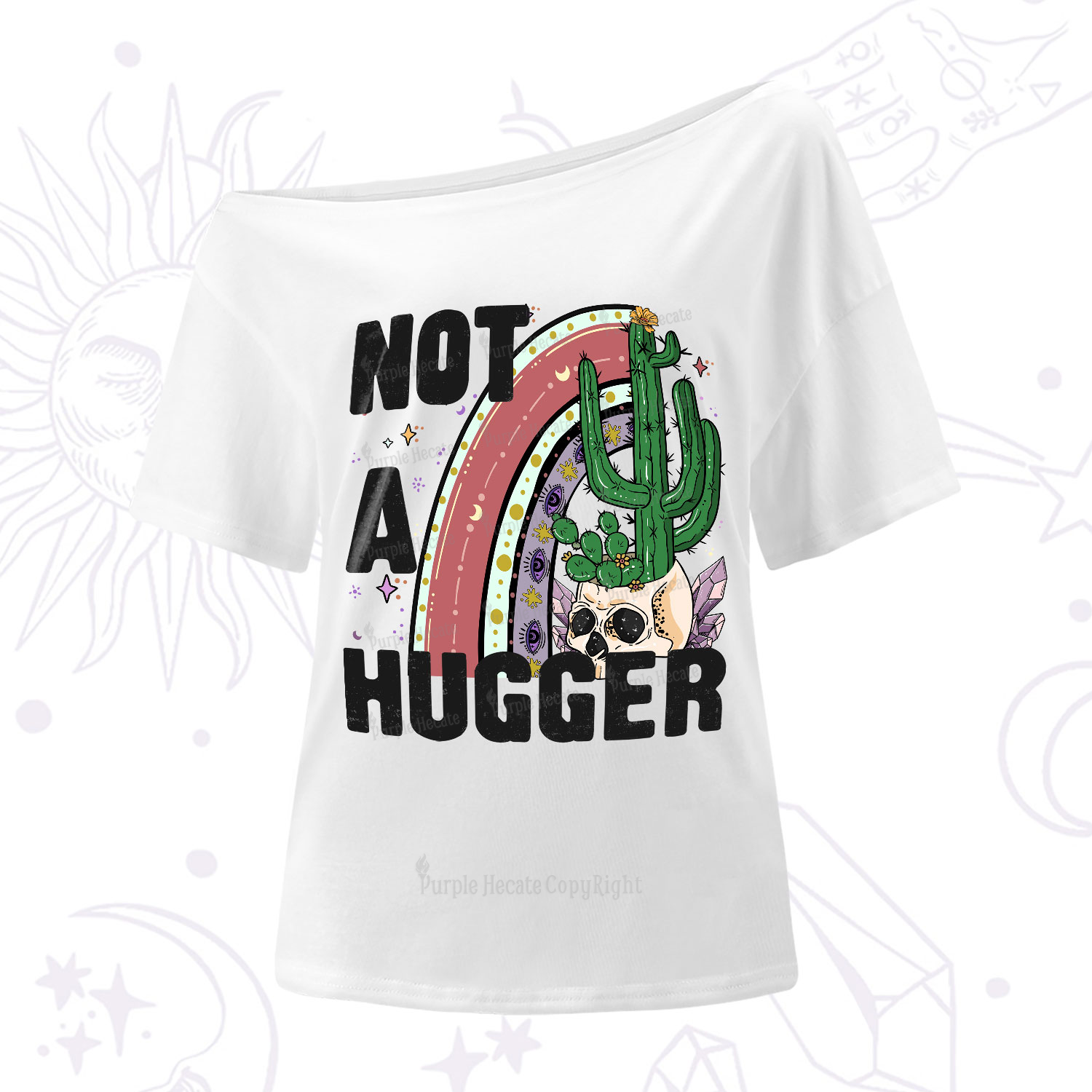 Purplehecate Not A Hugger One-Shoulder T-Shirt