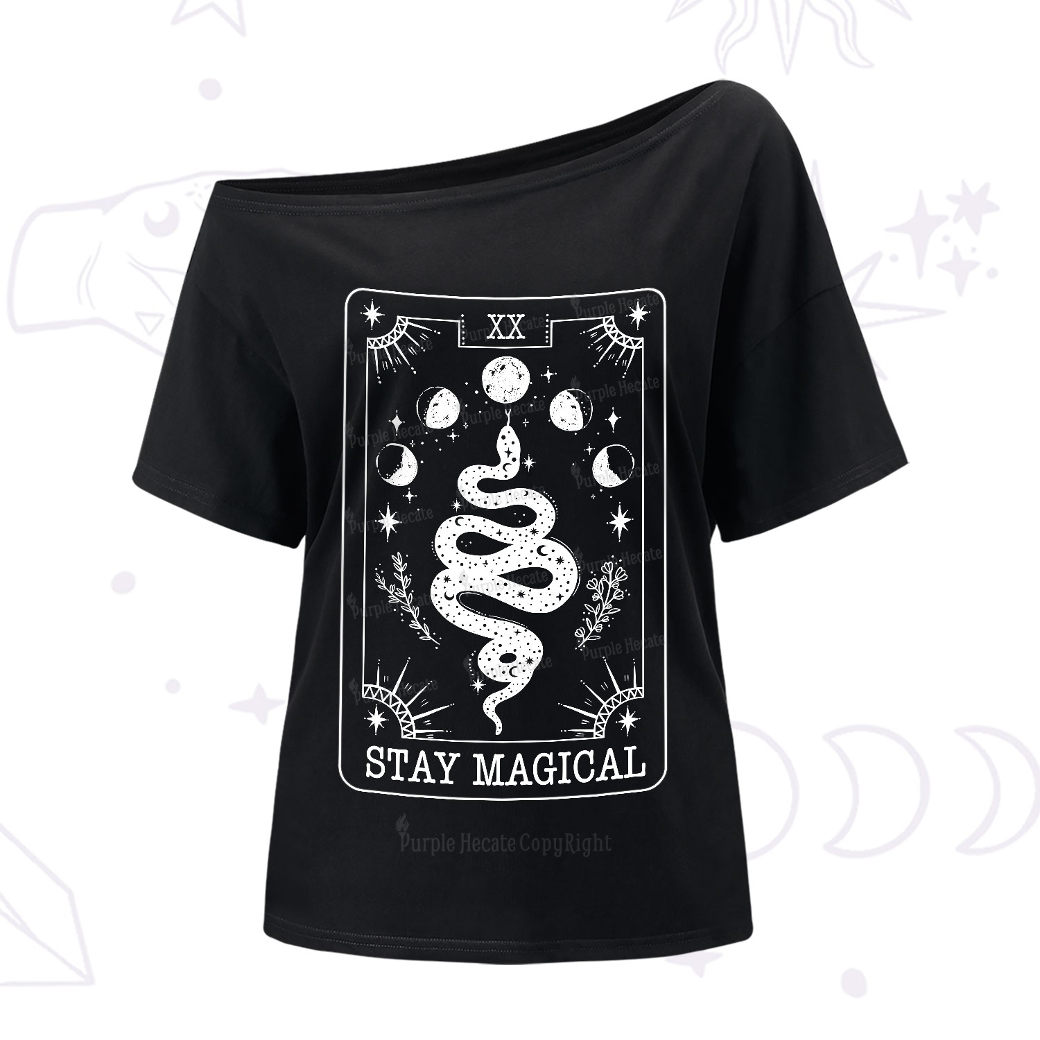 Purplehecate The Stay Magical Tarot One-Shoulder T-Shirt