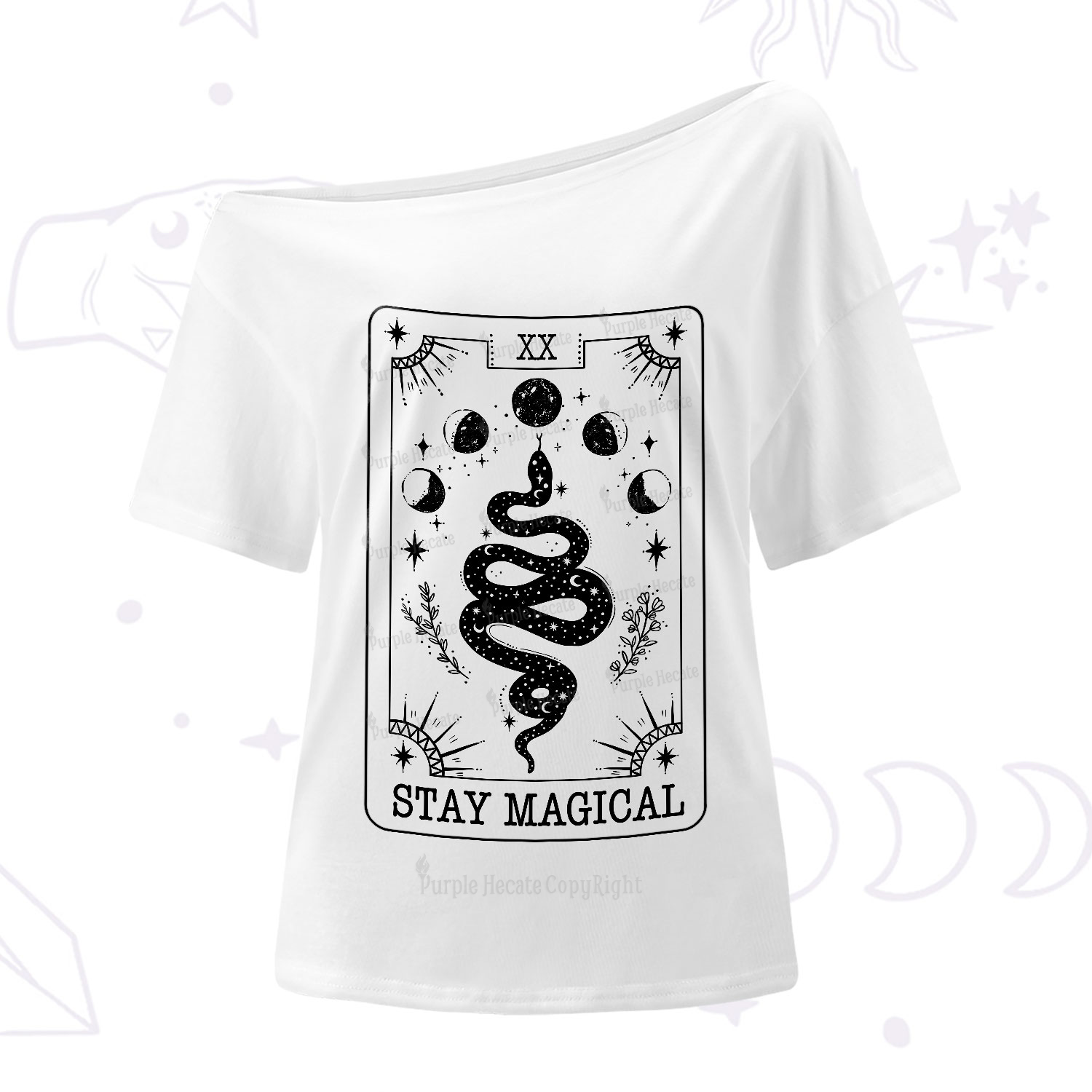 Purplehecate The Stay Magical Tarot One-Shoulder T-Shirt