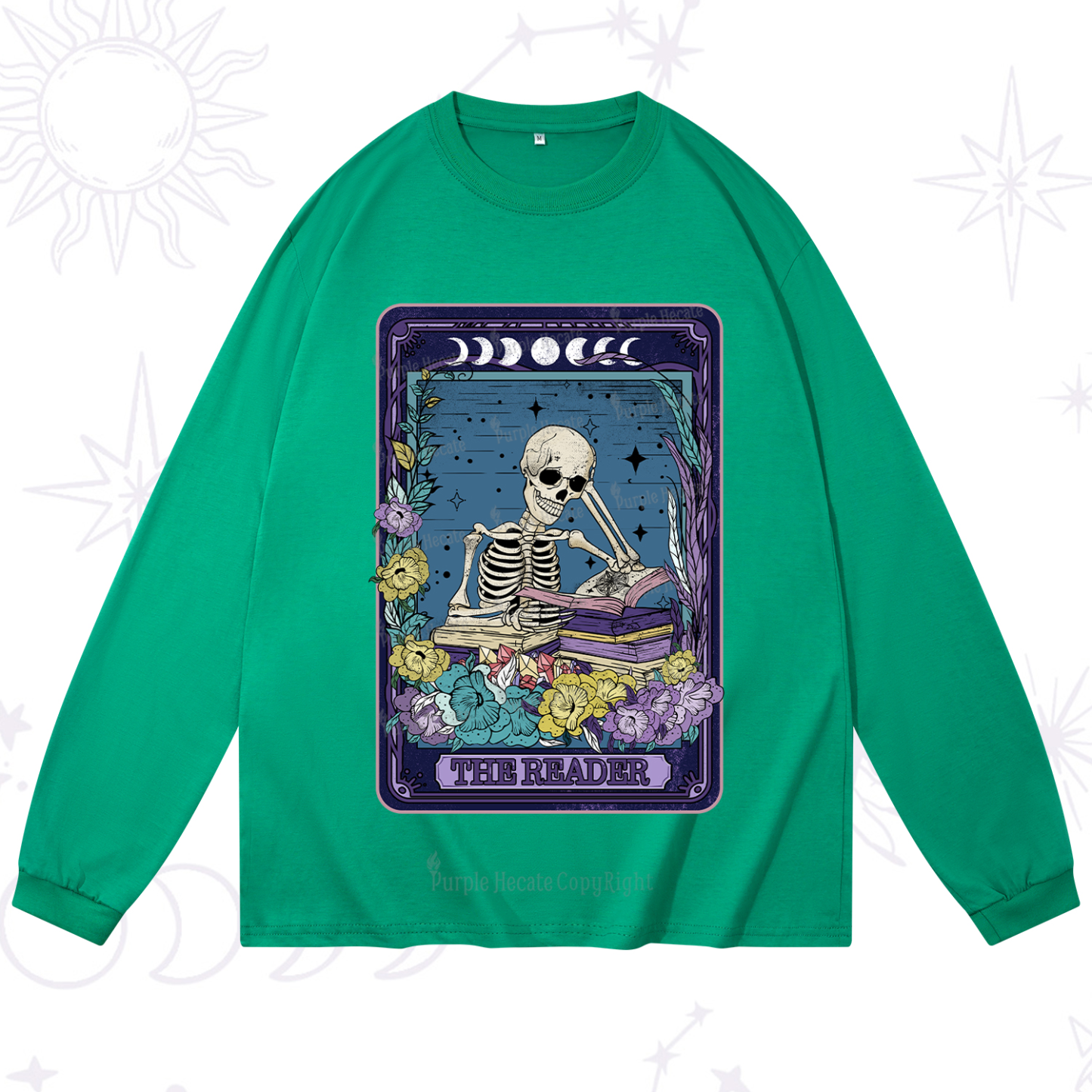 Purplehecate The Reader Tarot Card Long Sleeve T-Shirt