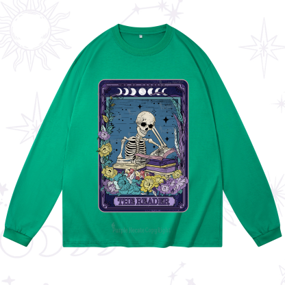Purplehecate The Reader Tarot Card Long Sleeve T-Shirt