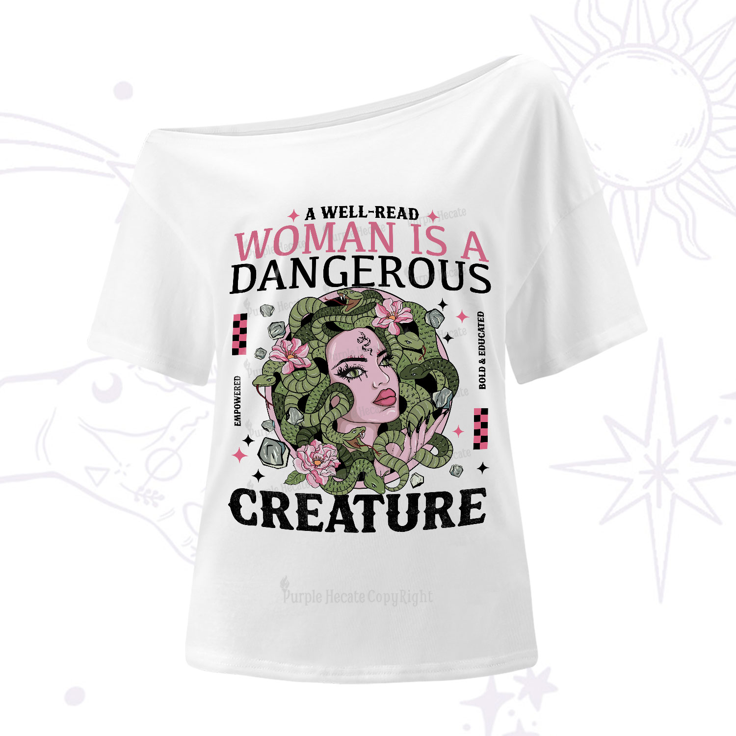 Purplehecate A Well Read Woman Is A Dangerous One-Shoulder T-Shirt