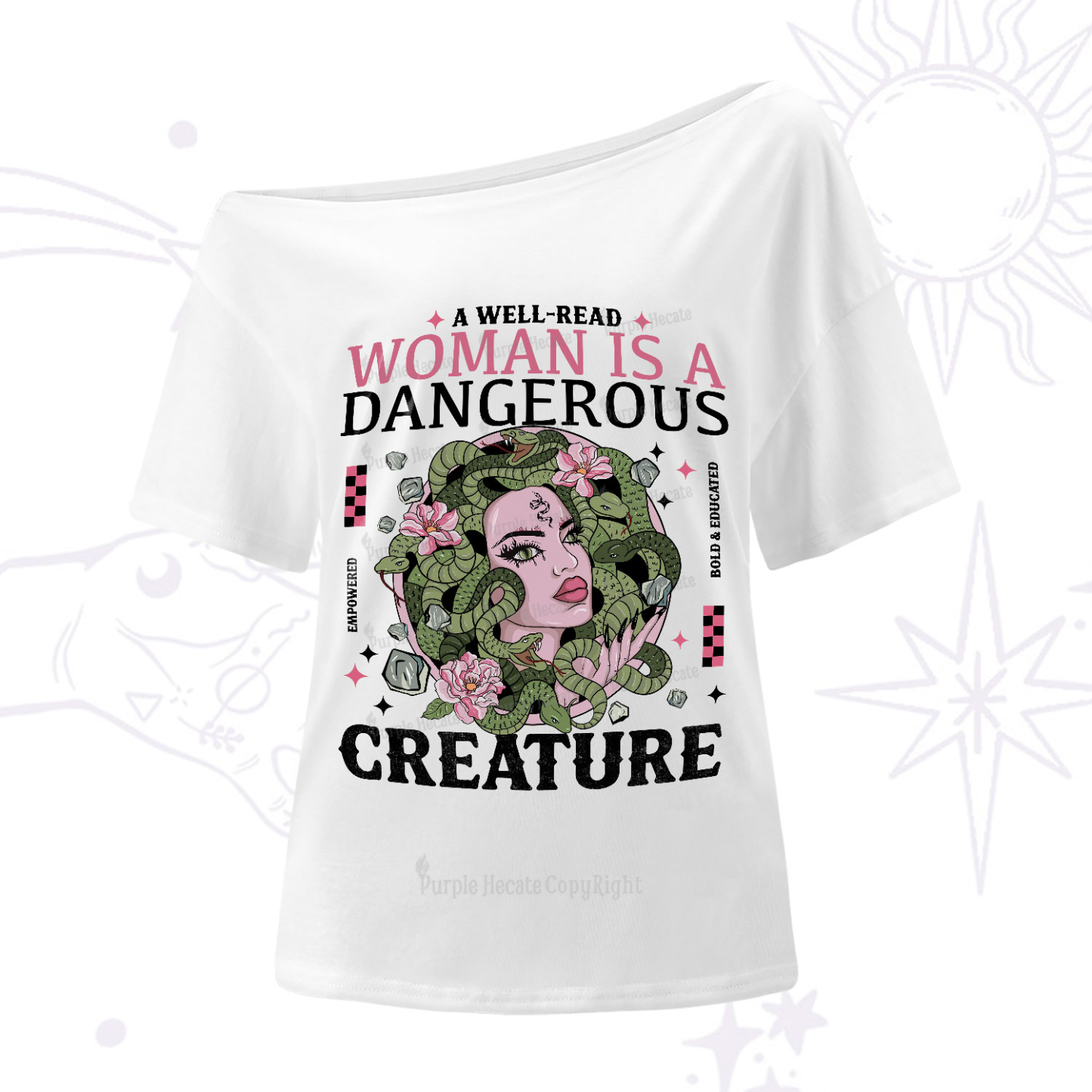 Purplehecate A Well Read Woman Is A Dangerous One-Shoulder T-Shirt