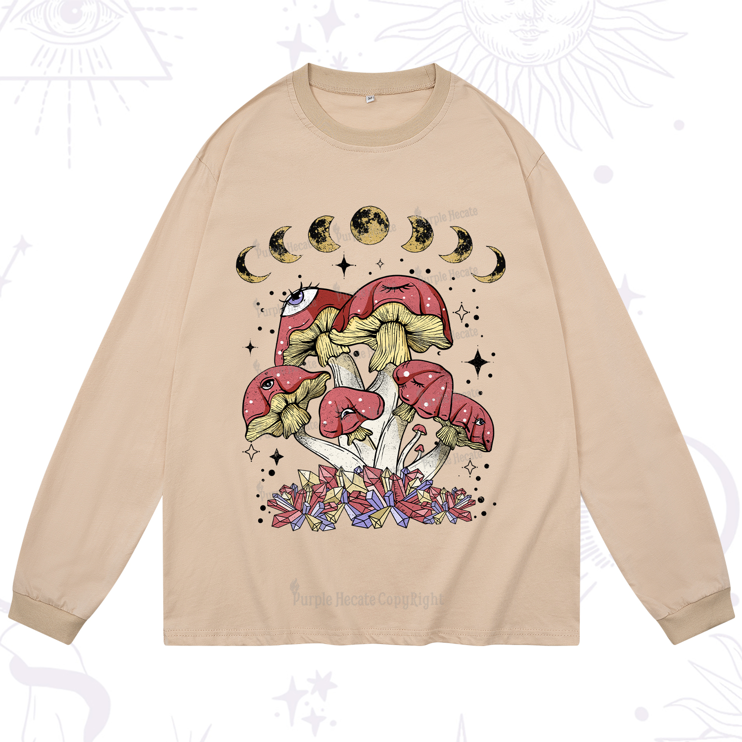 Purplehecate Magic Mushroom Long Sleeve T-Shirt
