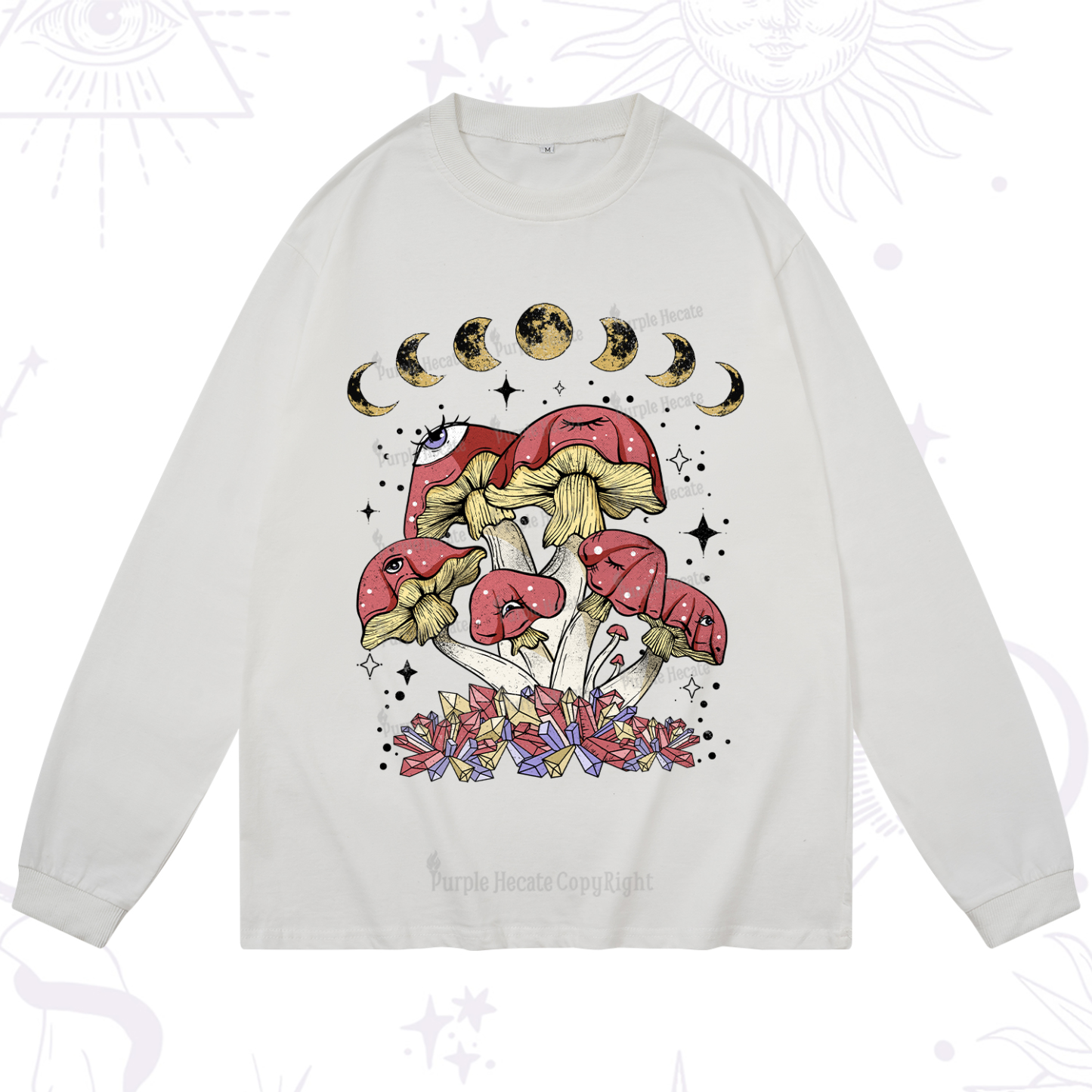 Purplehecate Magic Mushroom Long Sleeve T-Shirt