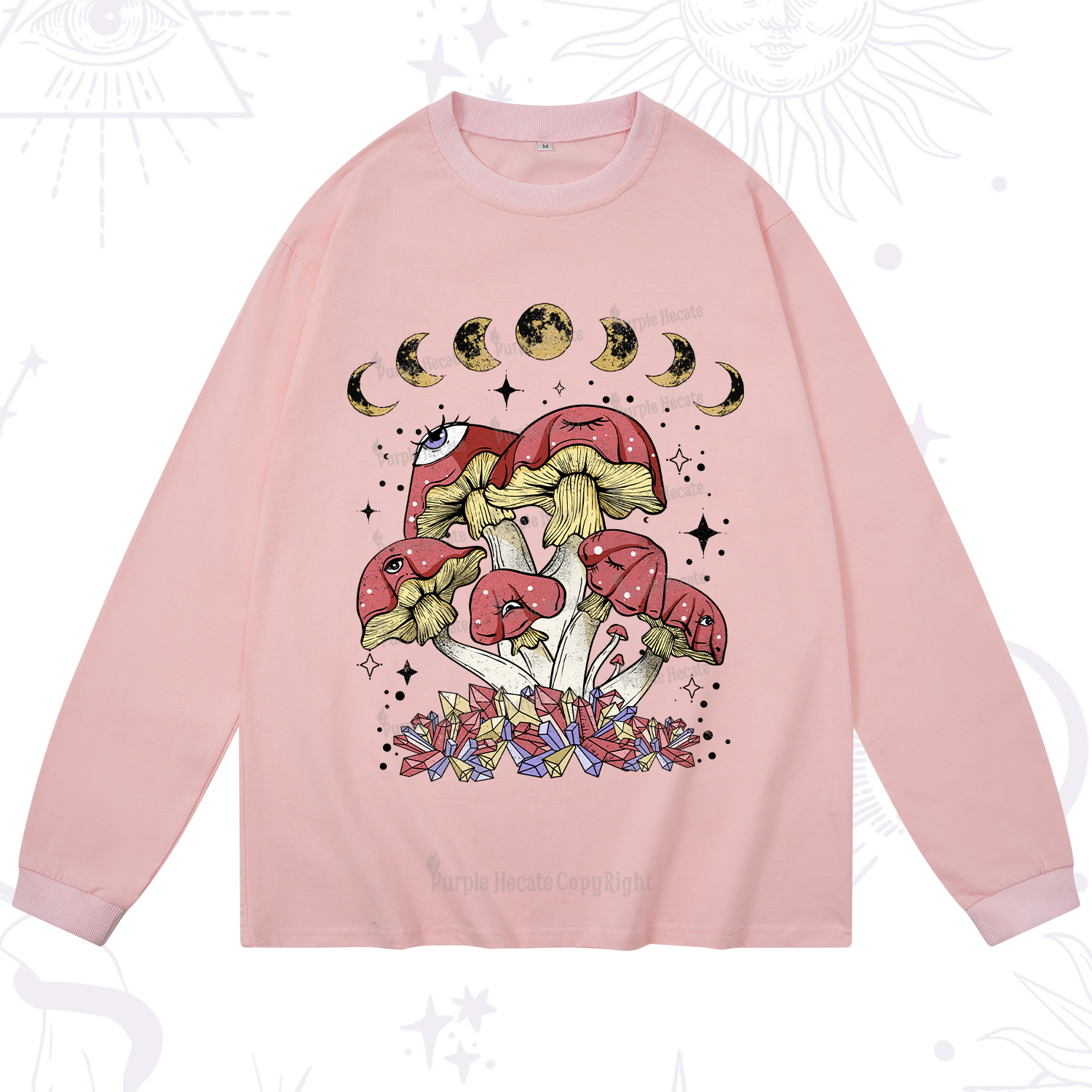 Purplehecate Magic Mushroom Long Sleeve T-Shirt