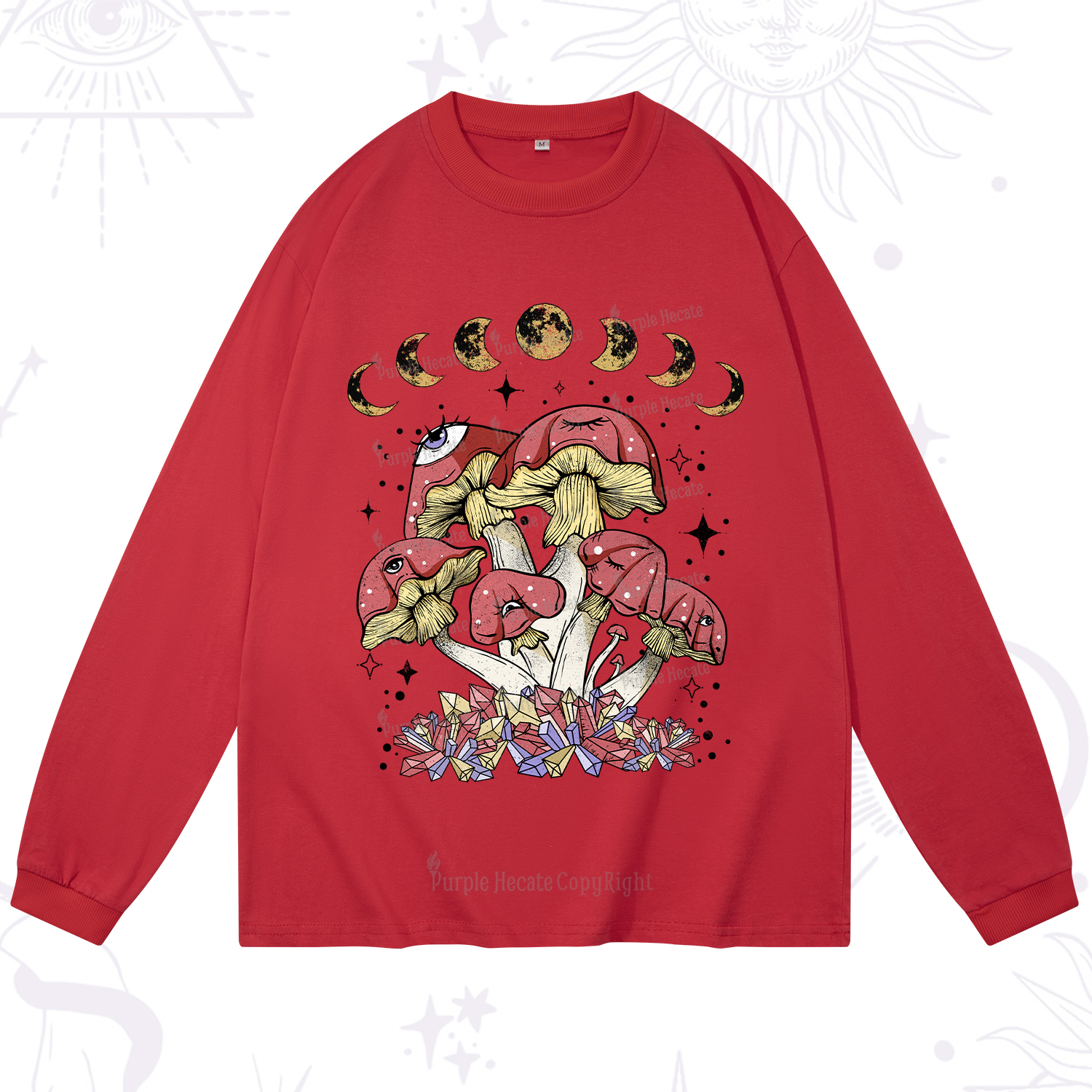 Purplehecate Magic Mushroom Long Sleeve T-Shirt