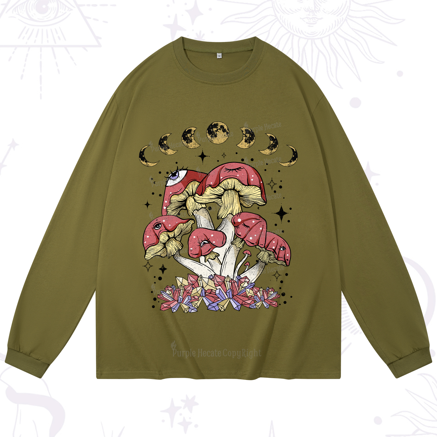 Purplehecate Magic Mushroom Long Sleeve T-Shirt