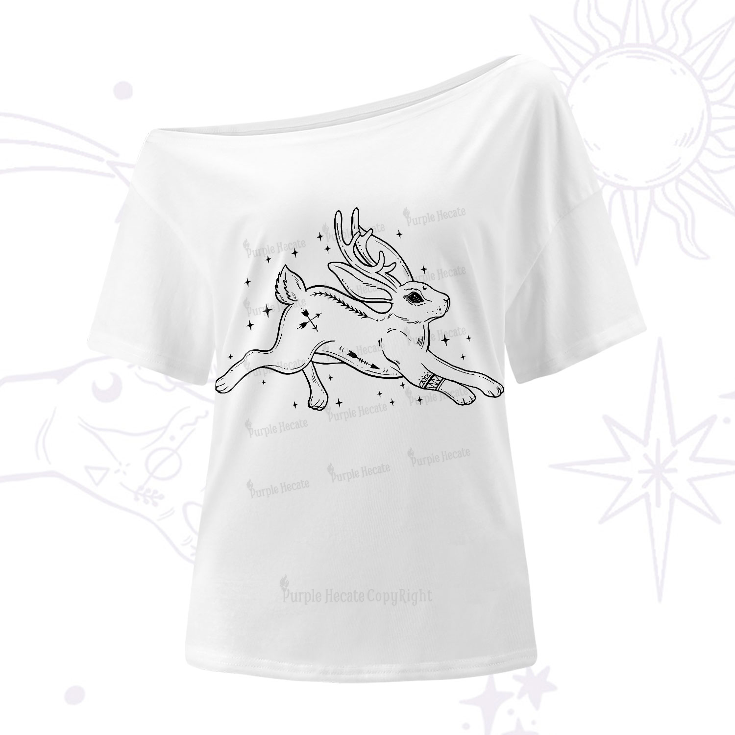 Purplehecate Starwitch Familiar One-Shoulder T-Shirt