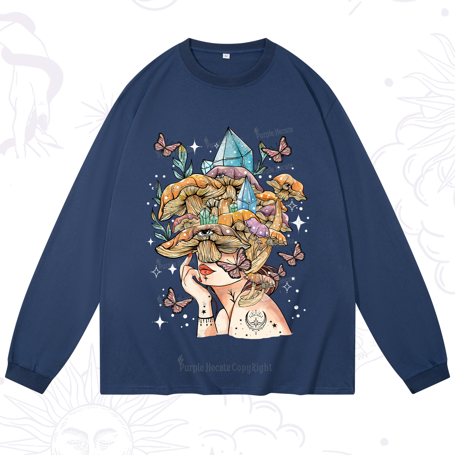 Purplehecate Crystal Goddess Long Sleeve T-Shirt