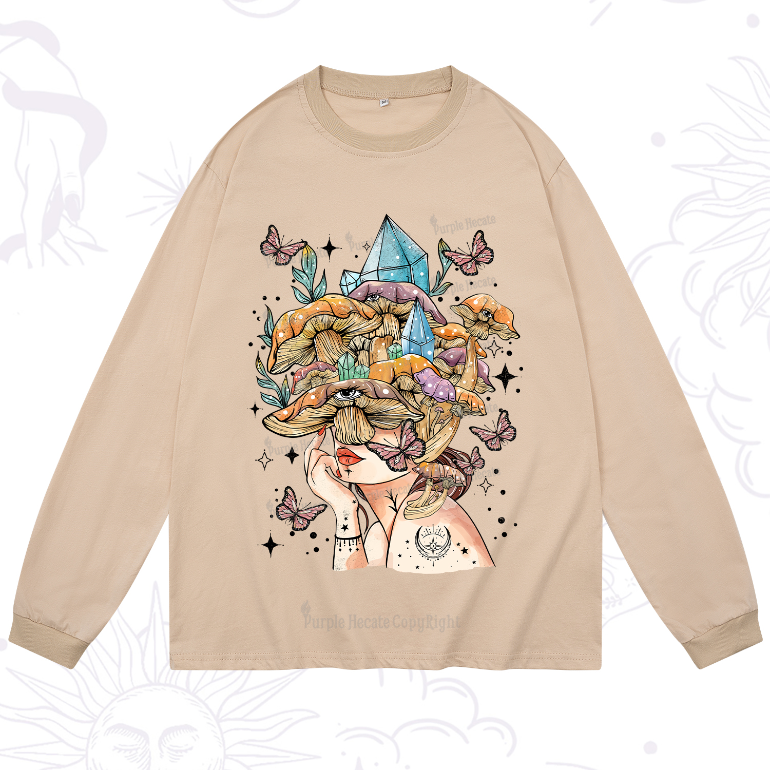 Purplehecate Crystal Goddess Long Sleeve T-Shirt