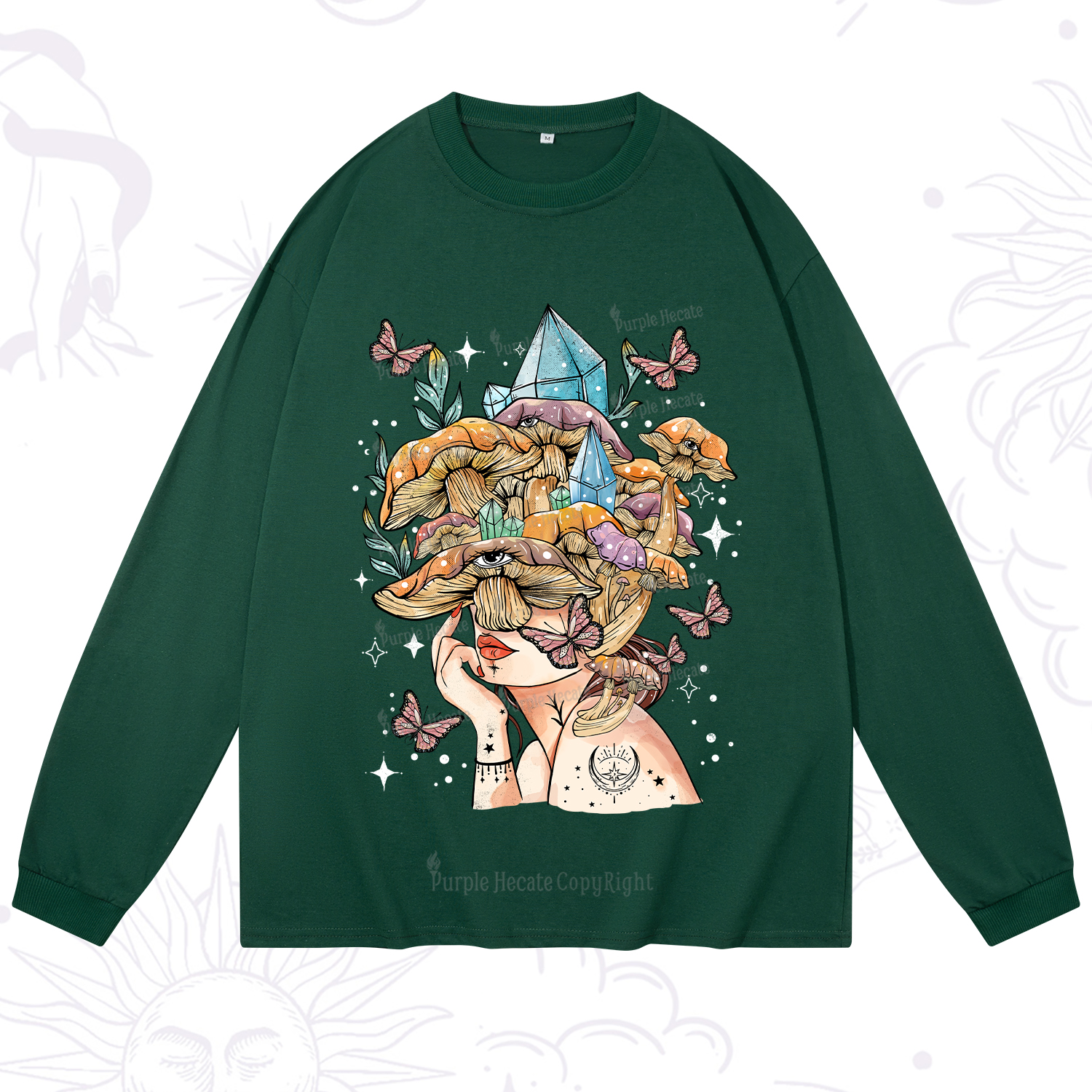 Purplehecate Crystal Goddess Long Sleeve T-Shirt