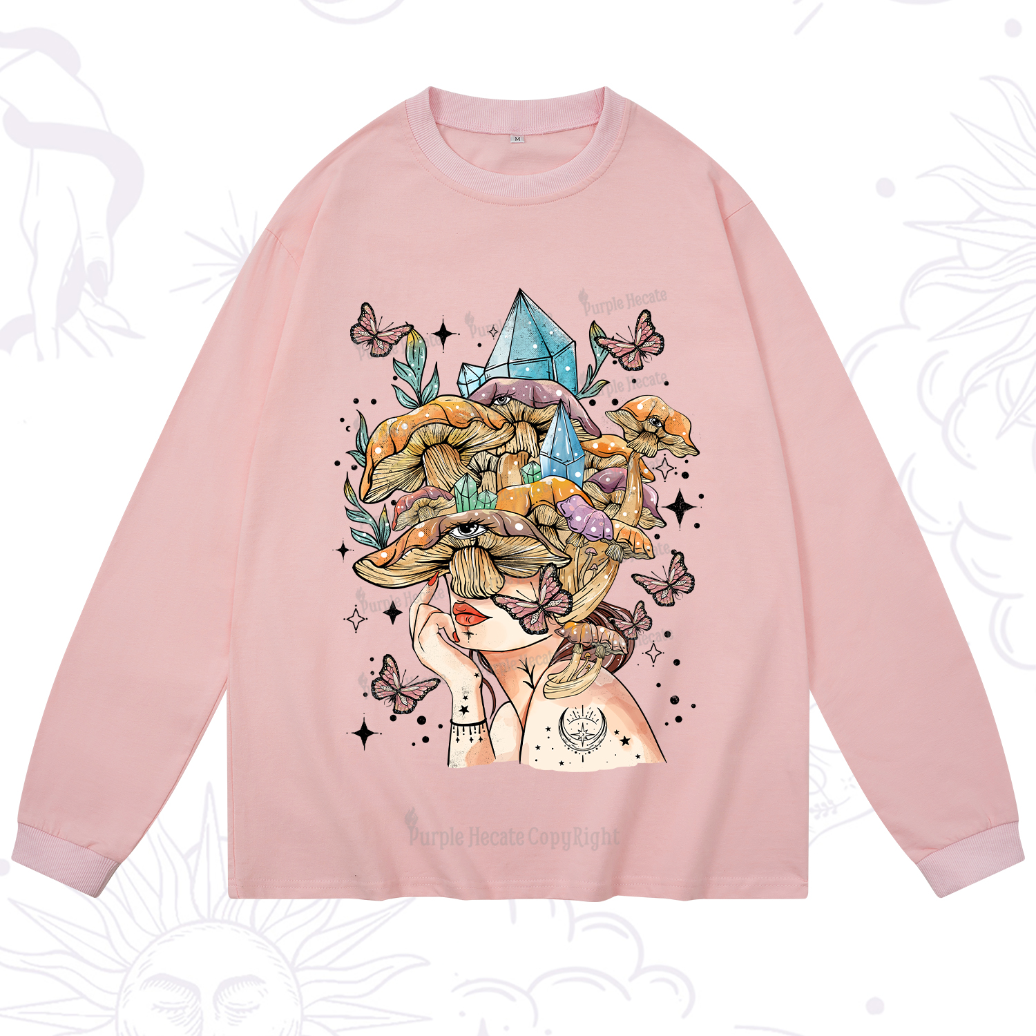 Purplehecate Crystal Goddess Long Sleeve T-Shirt