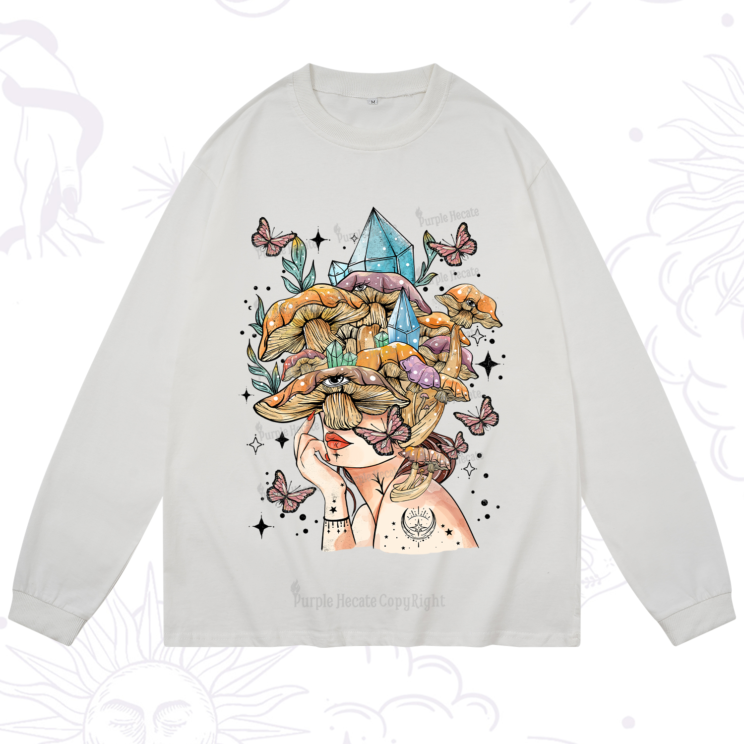 Purplehecate Crystal Goddess Long Sleeve T-Shirt
