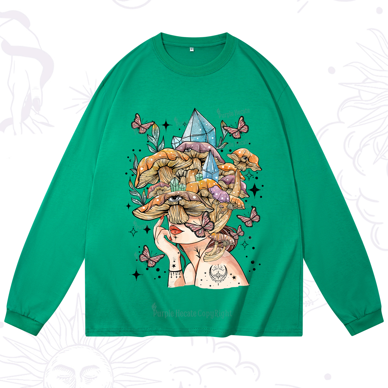 Purplehecate Crystal Goddess Long Sleeve T-Shirt