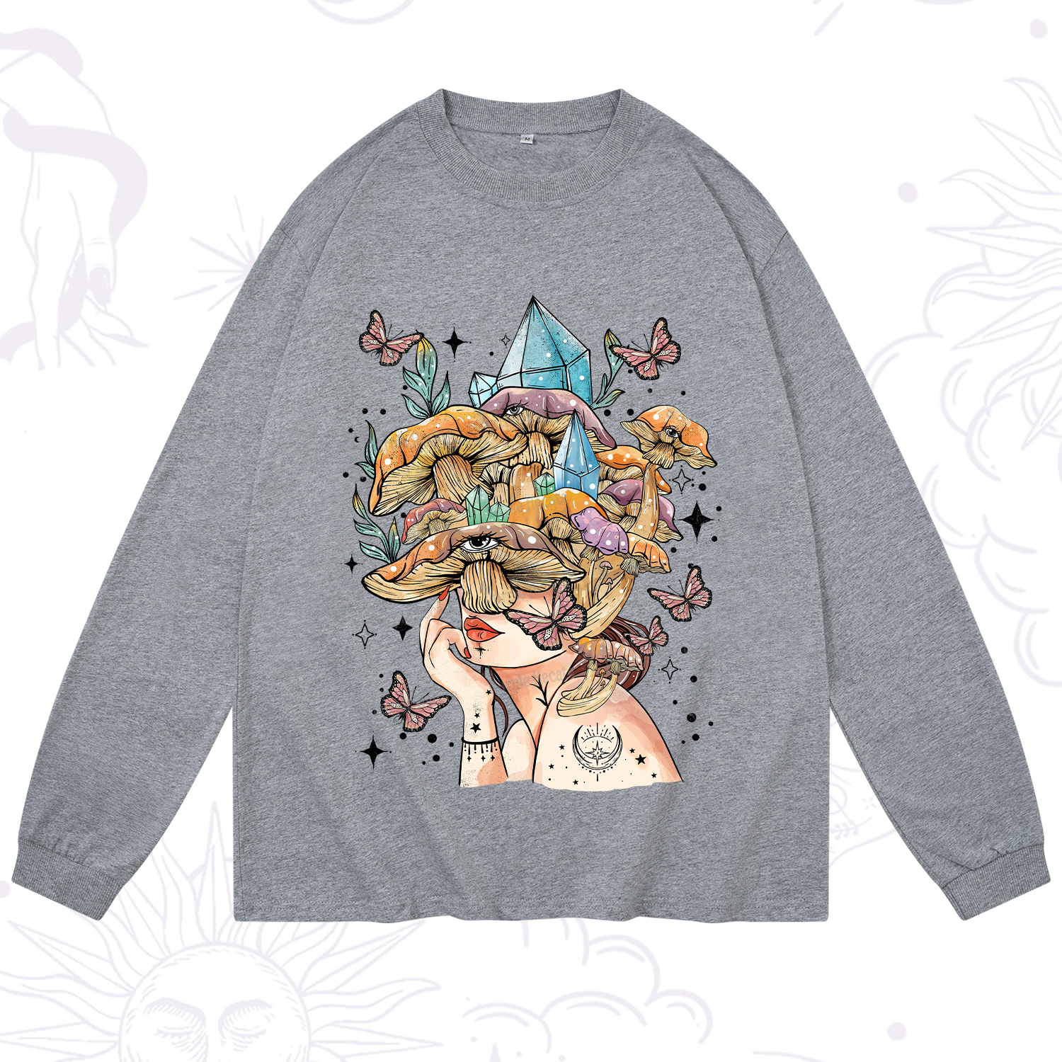 Purplehecate Crystal Goddess Long Sleeve T-Shirt