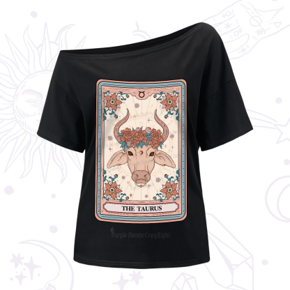 Purplehecate The Taurus Tarot Card One-Shoulder T-Shirt