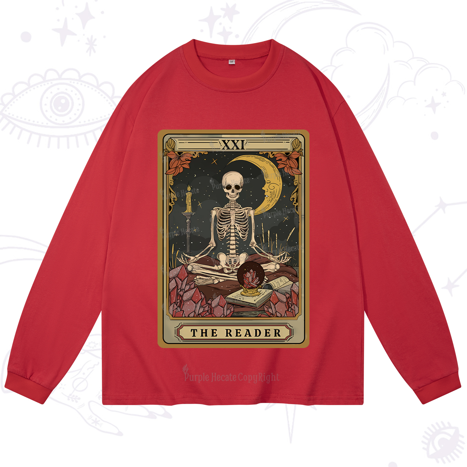 Purplehecate The Reader Tarot Long Sleeve T-Shirt
