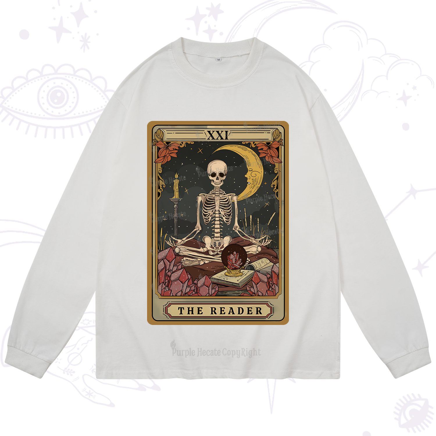 Purplehecate The Reader Tarot Long Sleeve T-Shirt