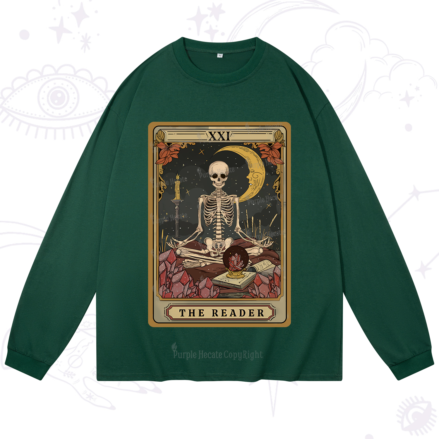 Purplehecate The Reader Tarot Long Sleeve T-Shirt
