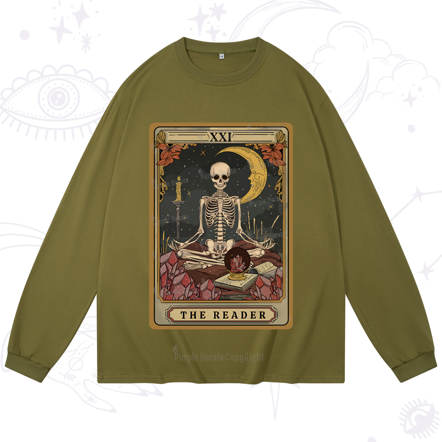 Purplehecate The Reader Tarot Long Sleeve T-Shirt