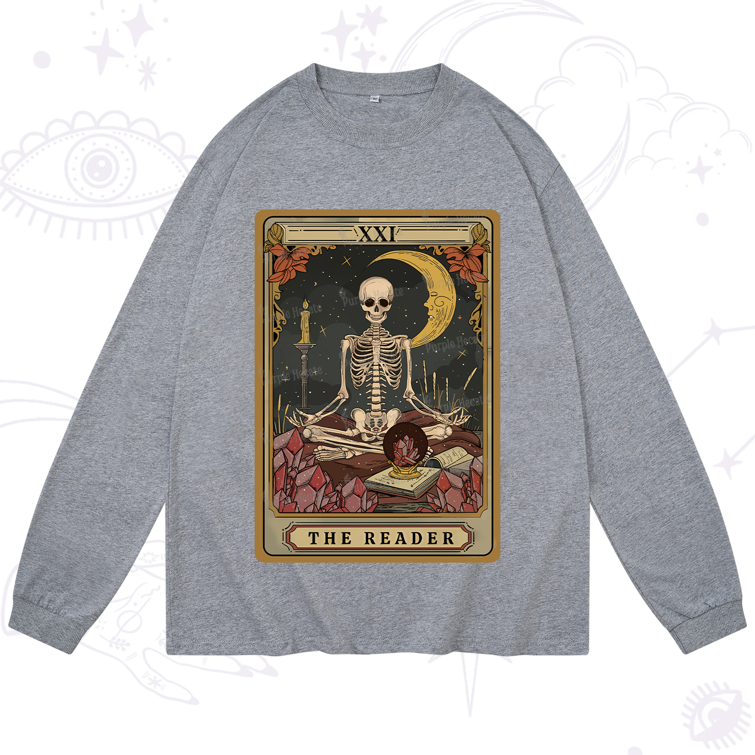 Purplehecate The Reader Tarot Long Sleeve T-Shirt