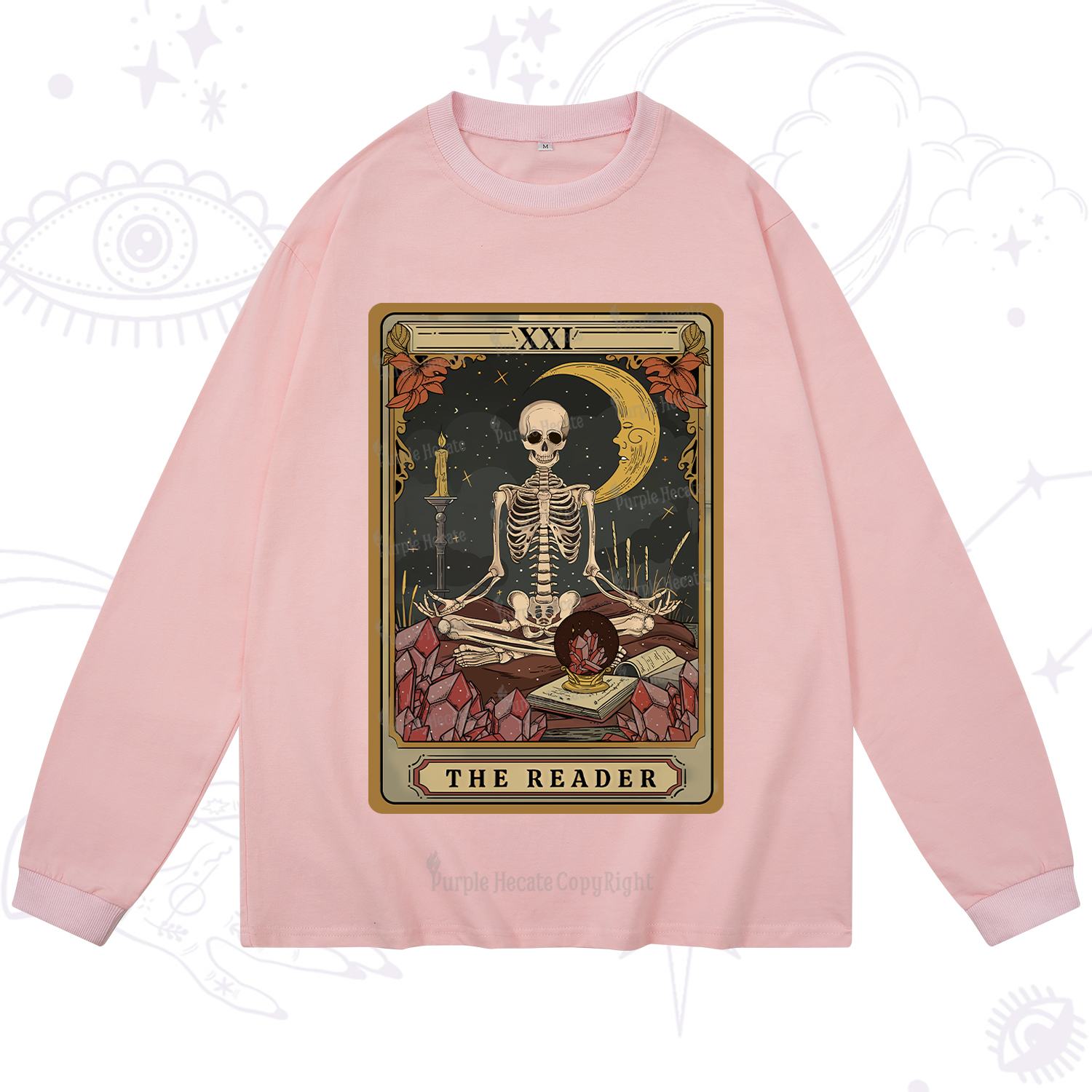 Purplehecate The Reader Tarot Long Sleeve T-Shirt