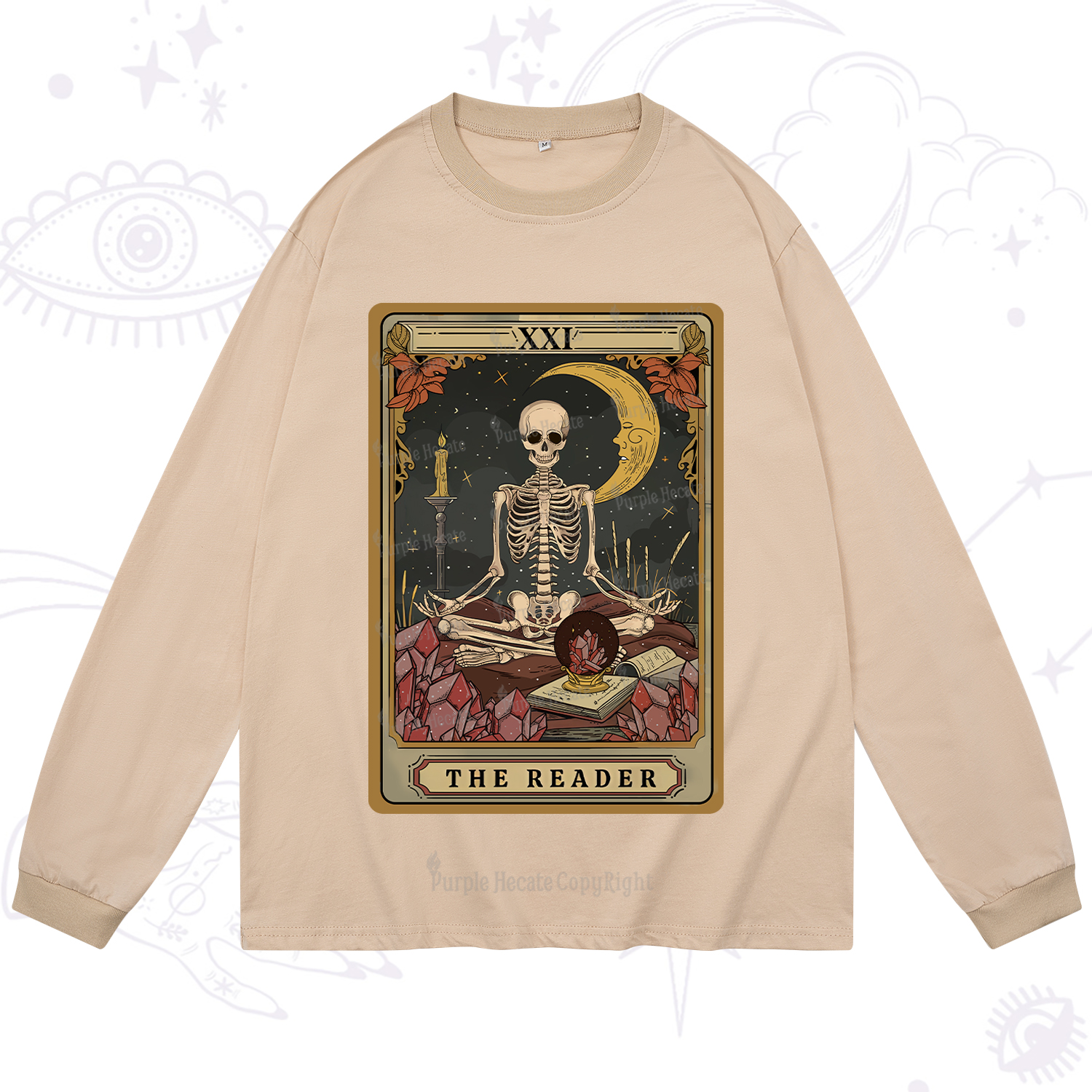 Purplehecate The Reader Tarot Long Sleeve T-Shirt