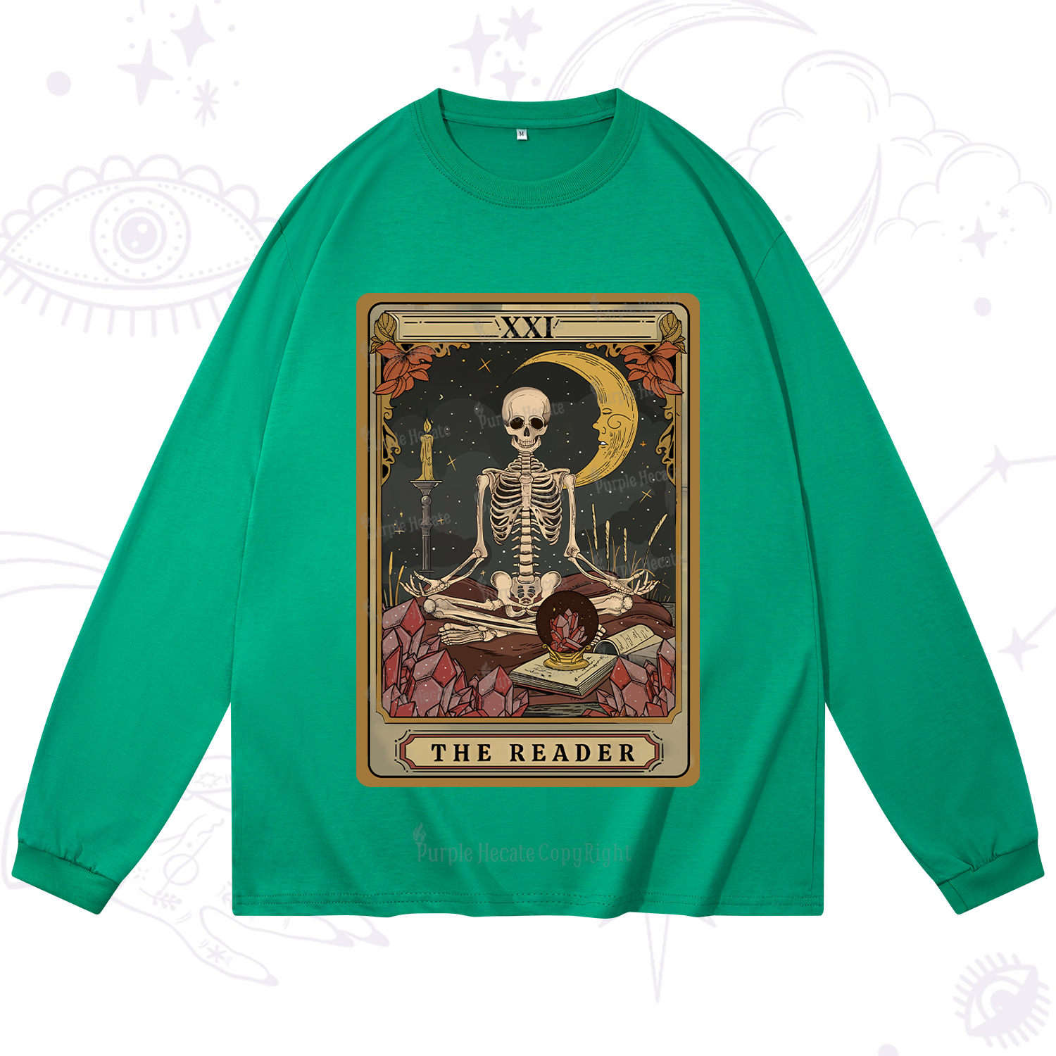 Purplehecate The Reader Tarot Long Sleeve T-Shirt