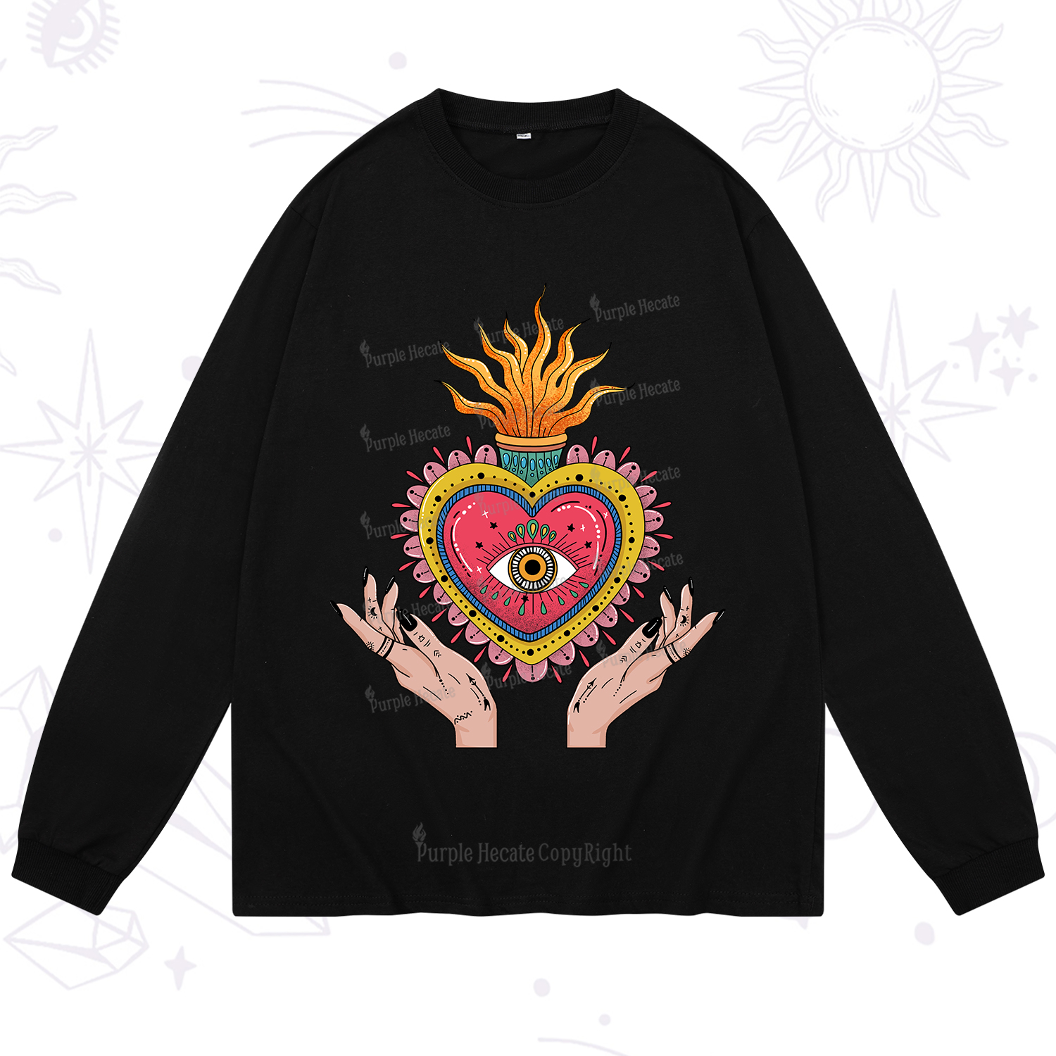 Purplehecate The Fiery Eye Long Sleeve T-Shirt
