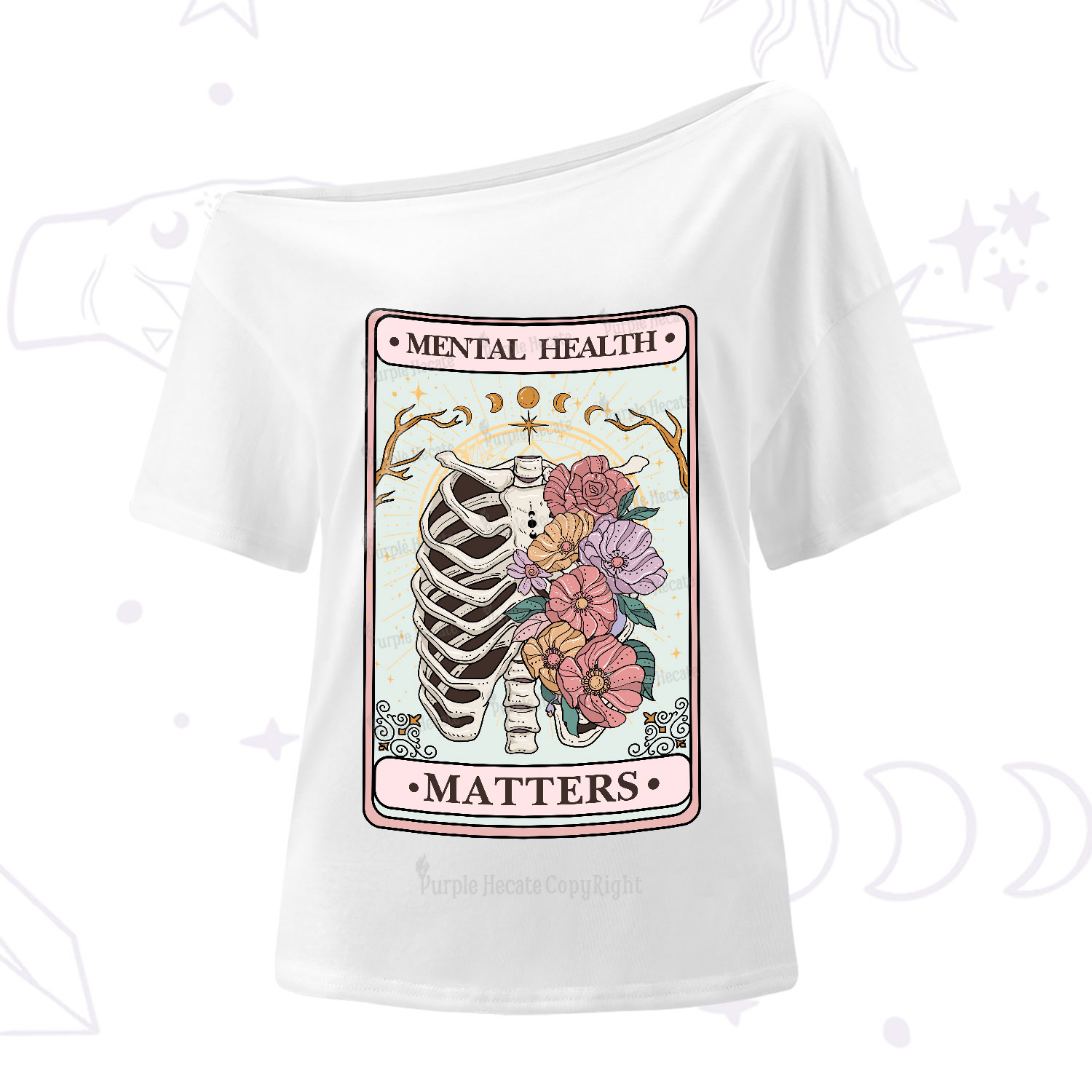 Purplehecate Mental Health Matters One-Shoulder T-Shirt