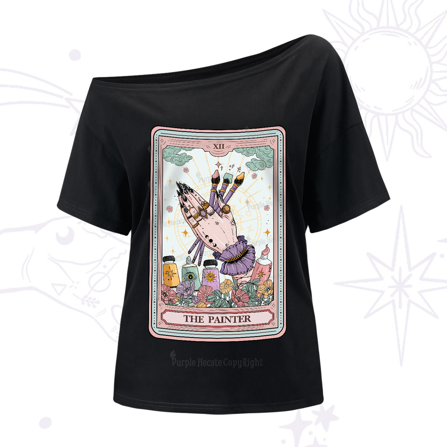 Purplehecate The Occult Painter Tarot One-Shoulder T-Shirt