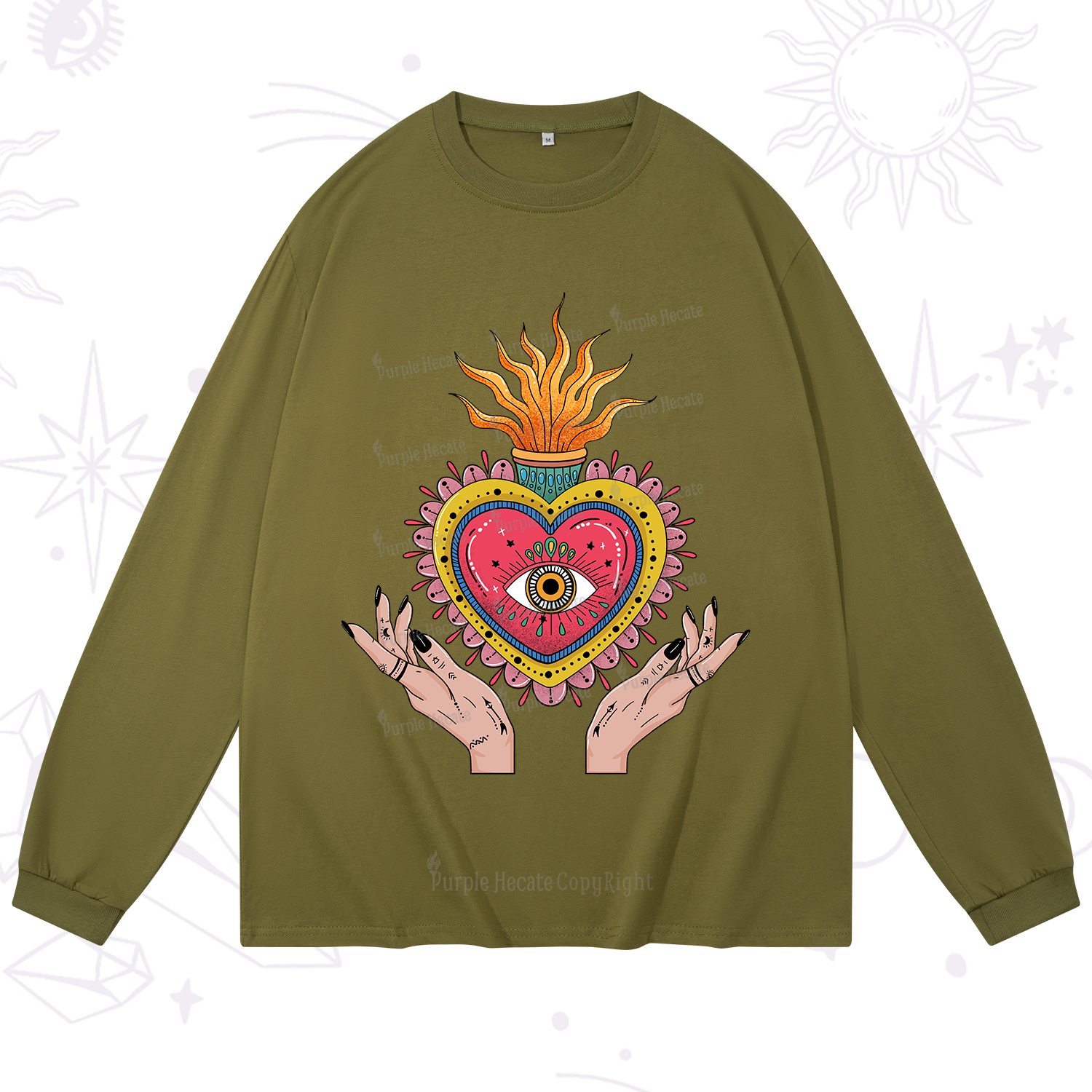 Purplehecate The Fiery Eye Long Sleeve T-Shirt