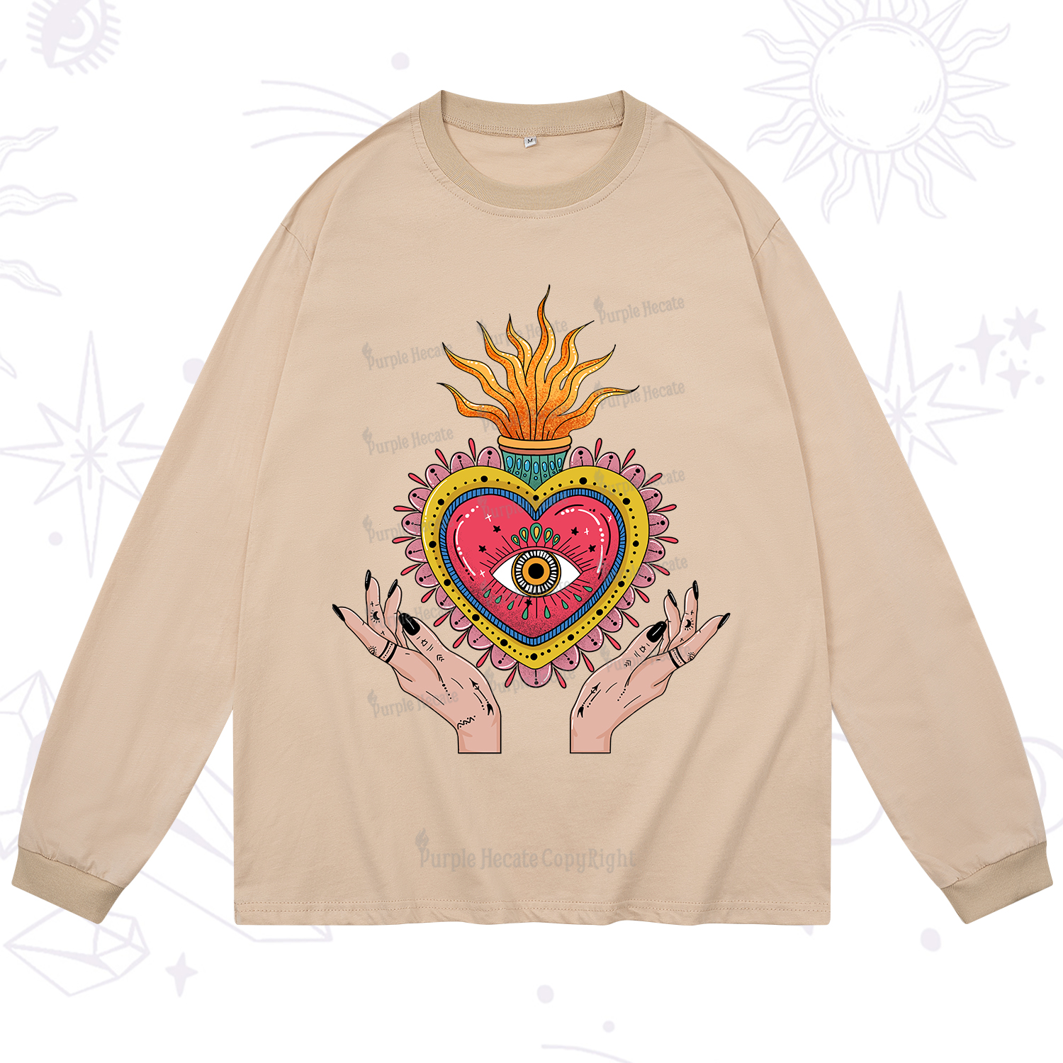 Purplehecate The Fiery Eye Long Sleeve T-Shirt