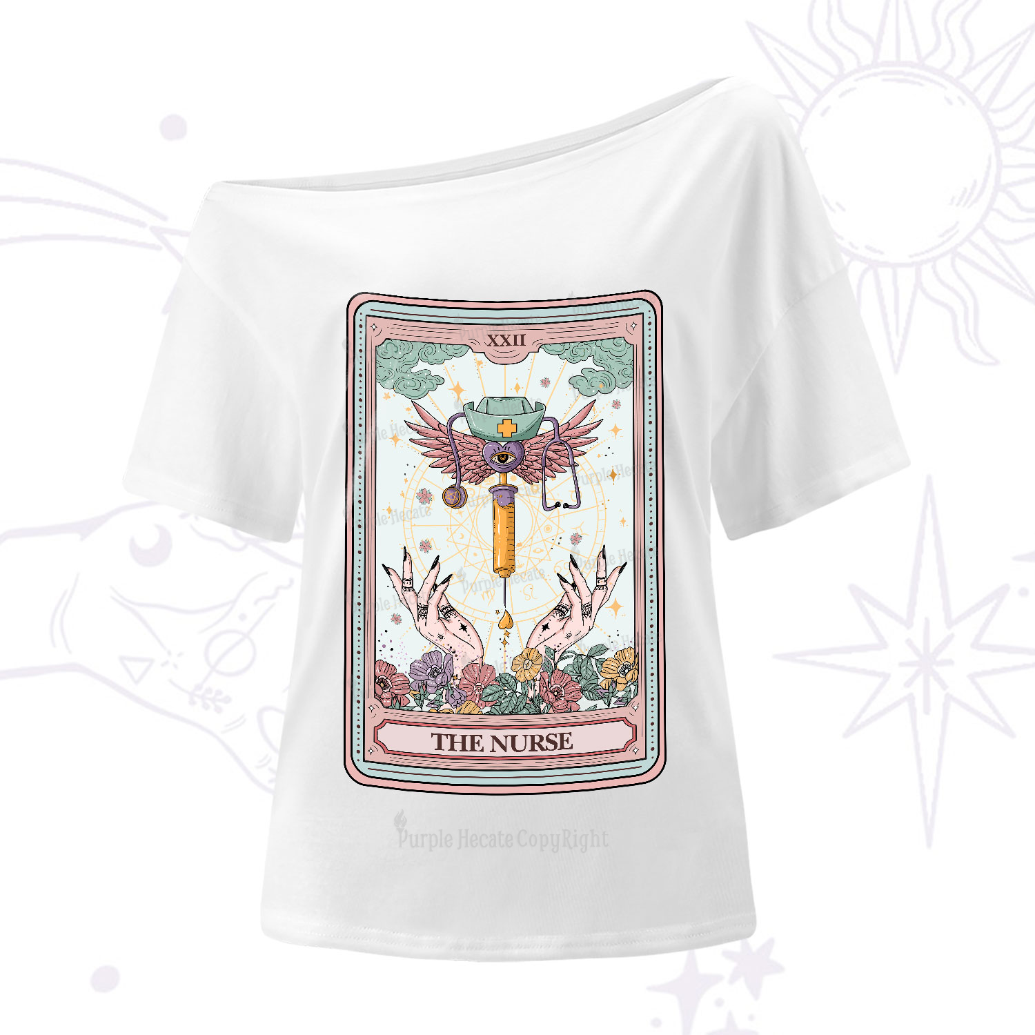 Purplehecate The ER Nurse Tarot One-Shoulder T-Shirt