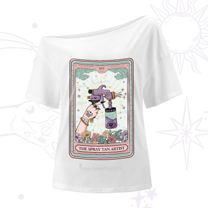 Purplehecate The Spary Tan Artist Tarot One-Shoulder T-Shirt