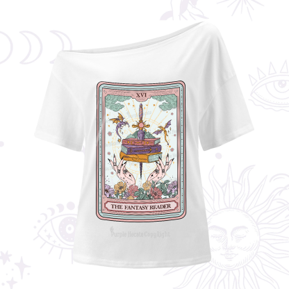 Purplehecate The Fantasy Reader Tarot One-Shoulder T-Shirt