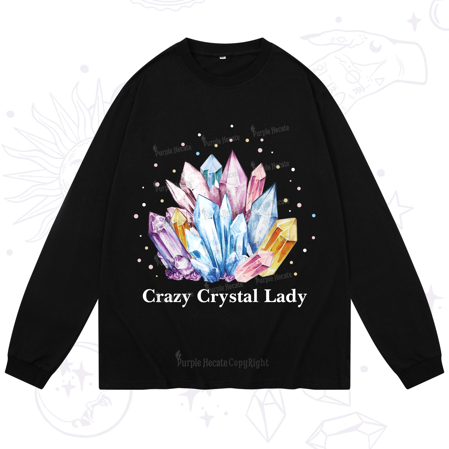 Purplehecate Crazy Crystal Long Sleeve T-Shirt