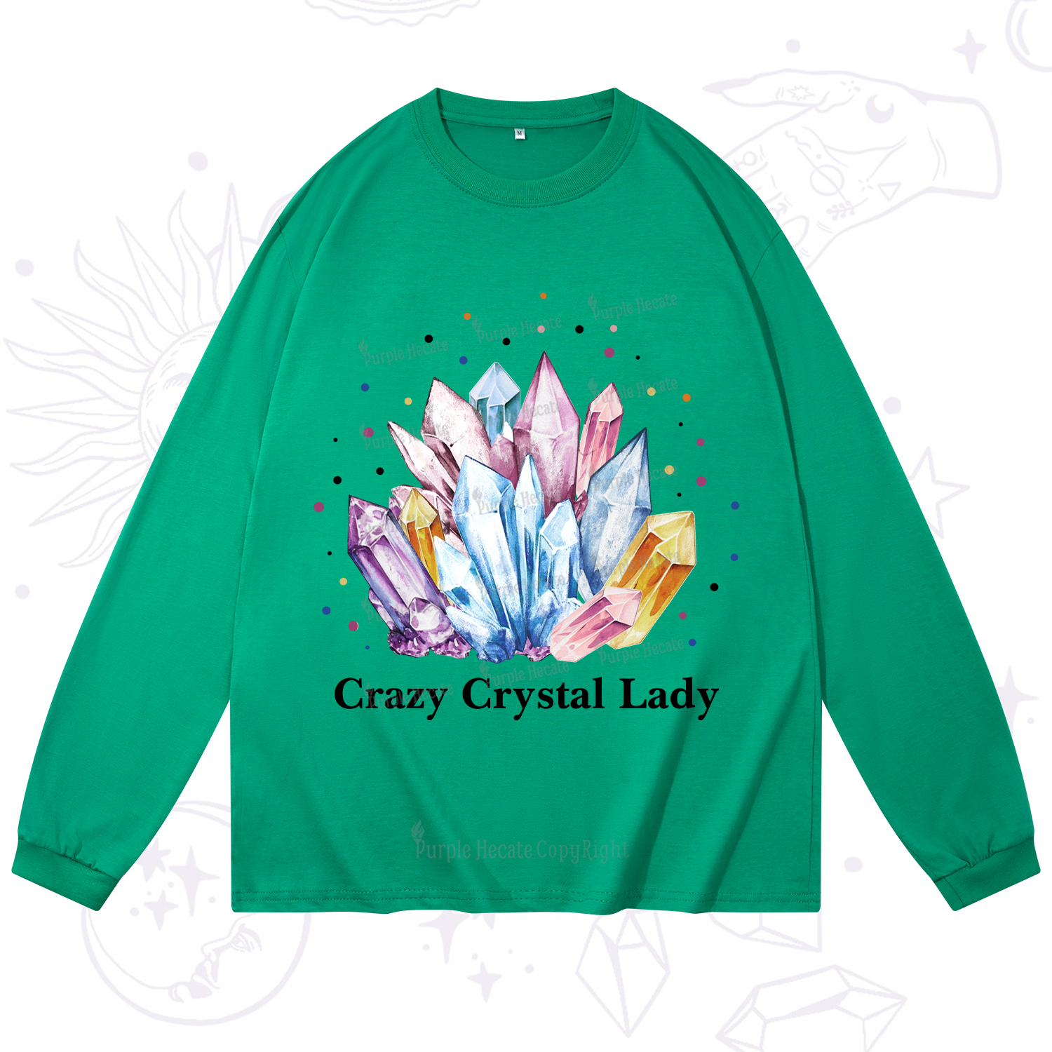 Purplehecate Crazy Crystal Long Sleeve T-Shirt