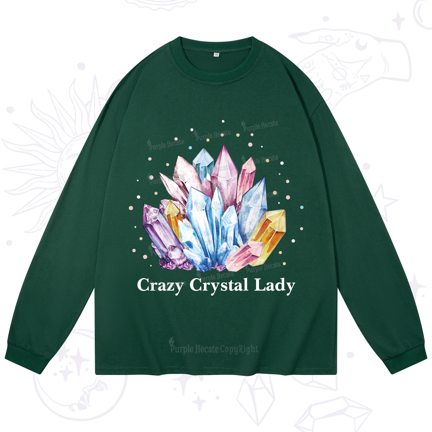 Purplehecate Crazy Crystal Long Sleeve T-Shirt
